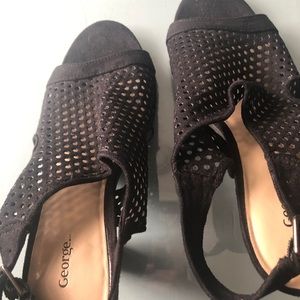 Black sandals, size 8, never worn, George